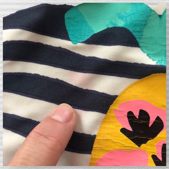 Tea Collection Girls 4T Pineapple Rashguard Striped Long Sleeve Swim Top Play - Picture 2 of 6